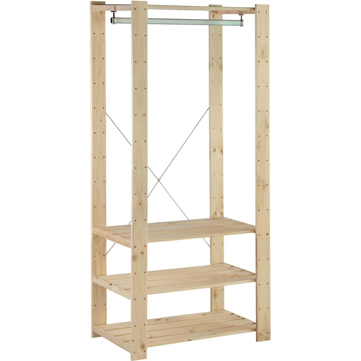 Astigarraga Armoire penderie en pin - Naturel