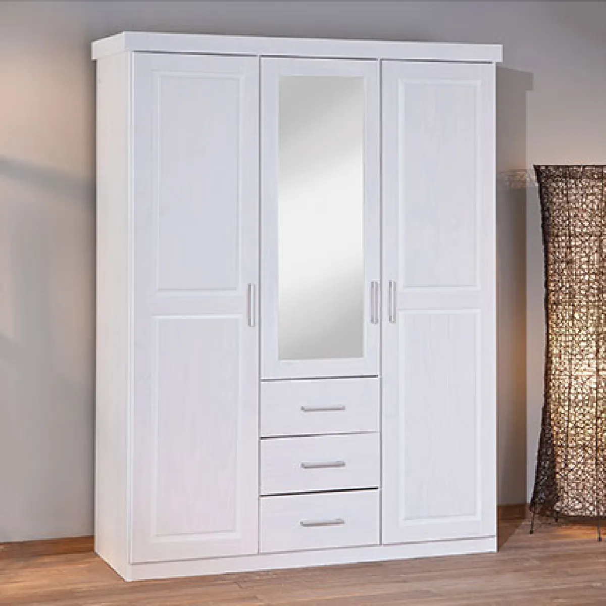Mes Armoire 3 portes 3 tiroirs - Blanc