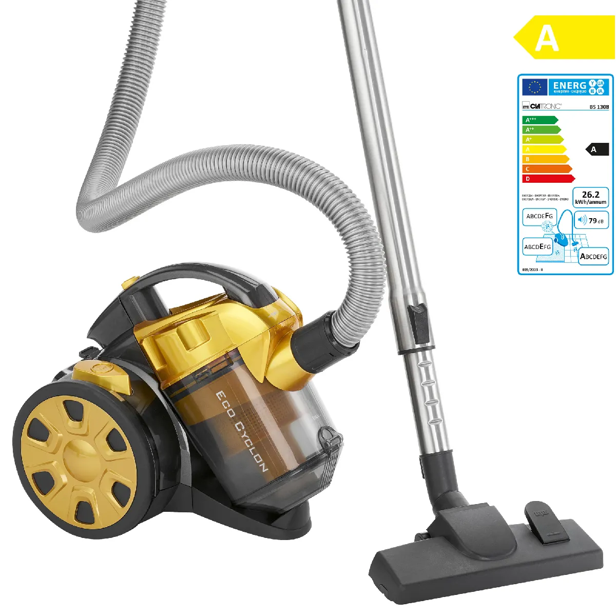 Aspirateur sans sac Clatronic 700W BS 1308 jaune 