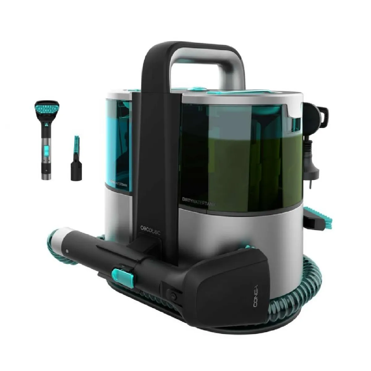 Cecotec Aspirateur filaire pour tissus d'ameublement Conga 4000 Carpet&Spot Clean. 2 réservoirs : eau propre et eau sale pulvérisation d'eau et aspiration 12 kPa rayon d'action 5 .