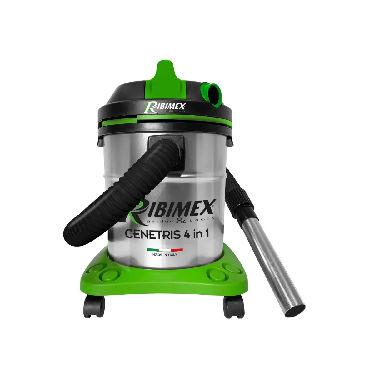 RIBIMEX Aspirateur cuve eau et poussi&egrave;re 20l 1200w vert et inox - PRCEN010IT - 