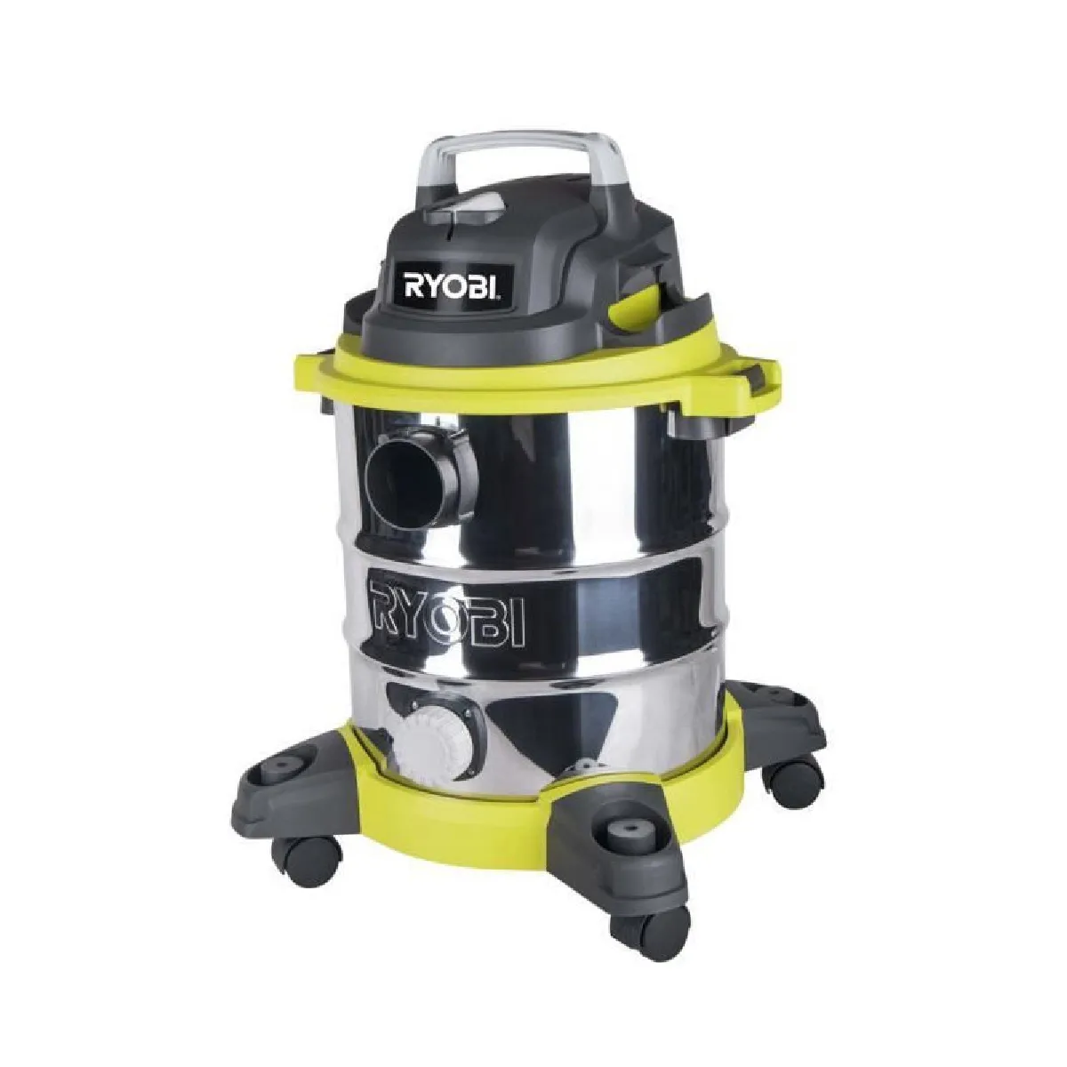 Aspirateur eau et poussière filaire Ryobi RVC G cuve inox 17Kpa vidange de cuve