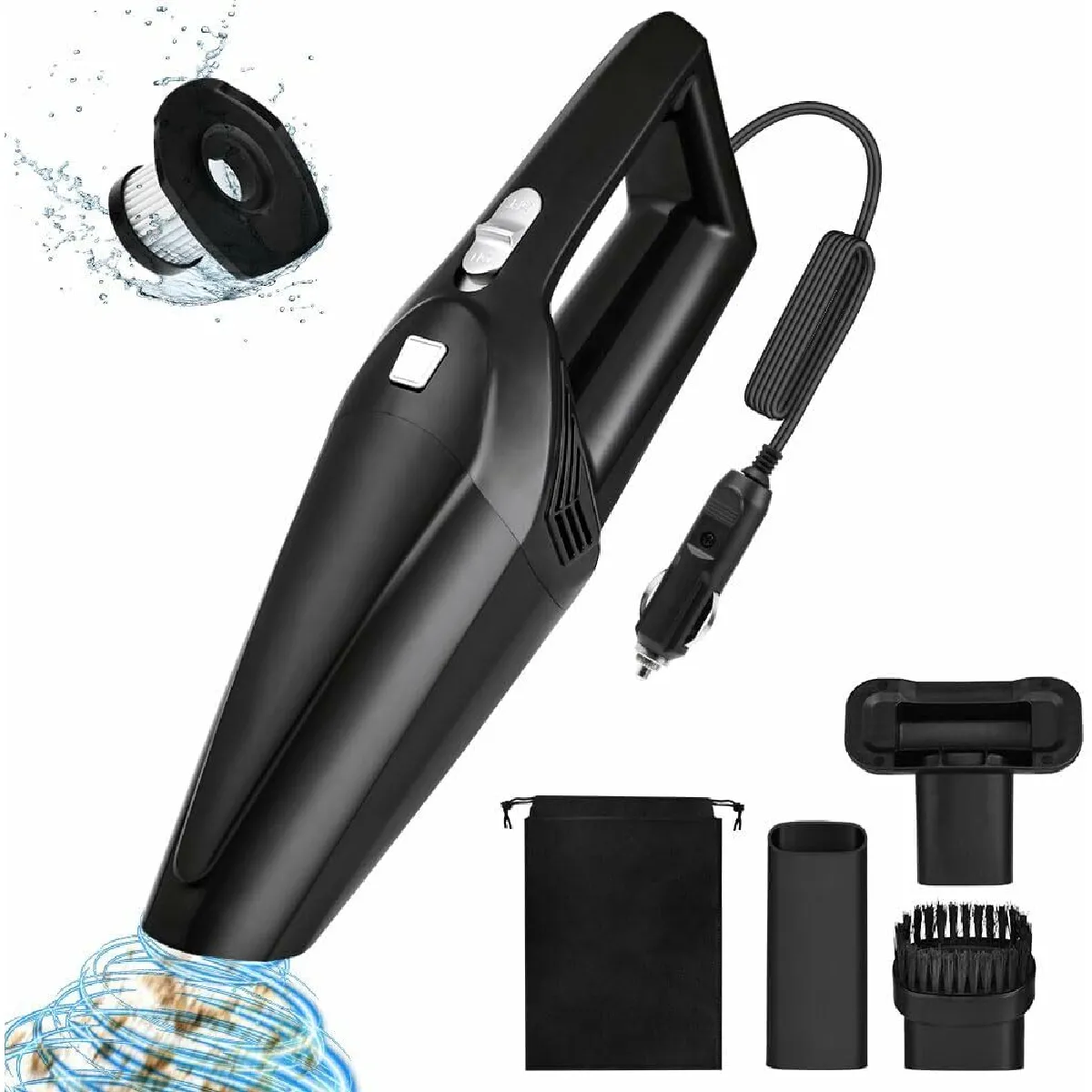 Vendos85 Noir Aspirateur De Filaire Avec 3 Accessoires - Neuf - Image 3