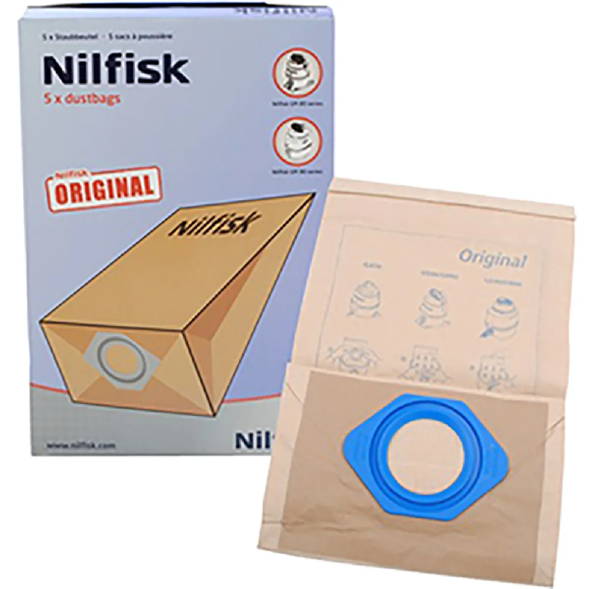 Lot de 5 sacs aspirateur synthétiques pour Nilfisk GM80 et GM90 - Image 4
