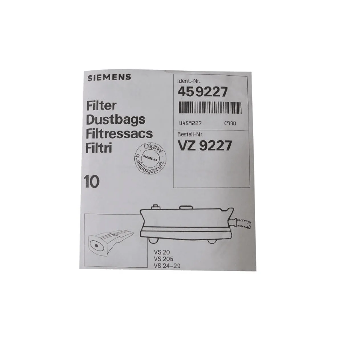 Bosch Sachet de sacs Siemens VZ9227 - vue 2