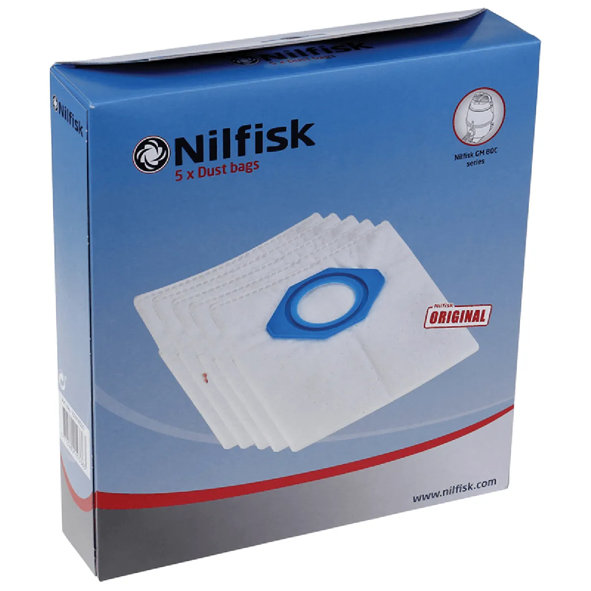 Nilfisk - Lot de 5 sacs synthétiques pour aspirateur GM 80C - Image 2