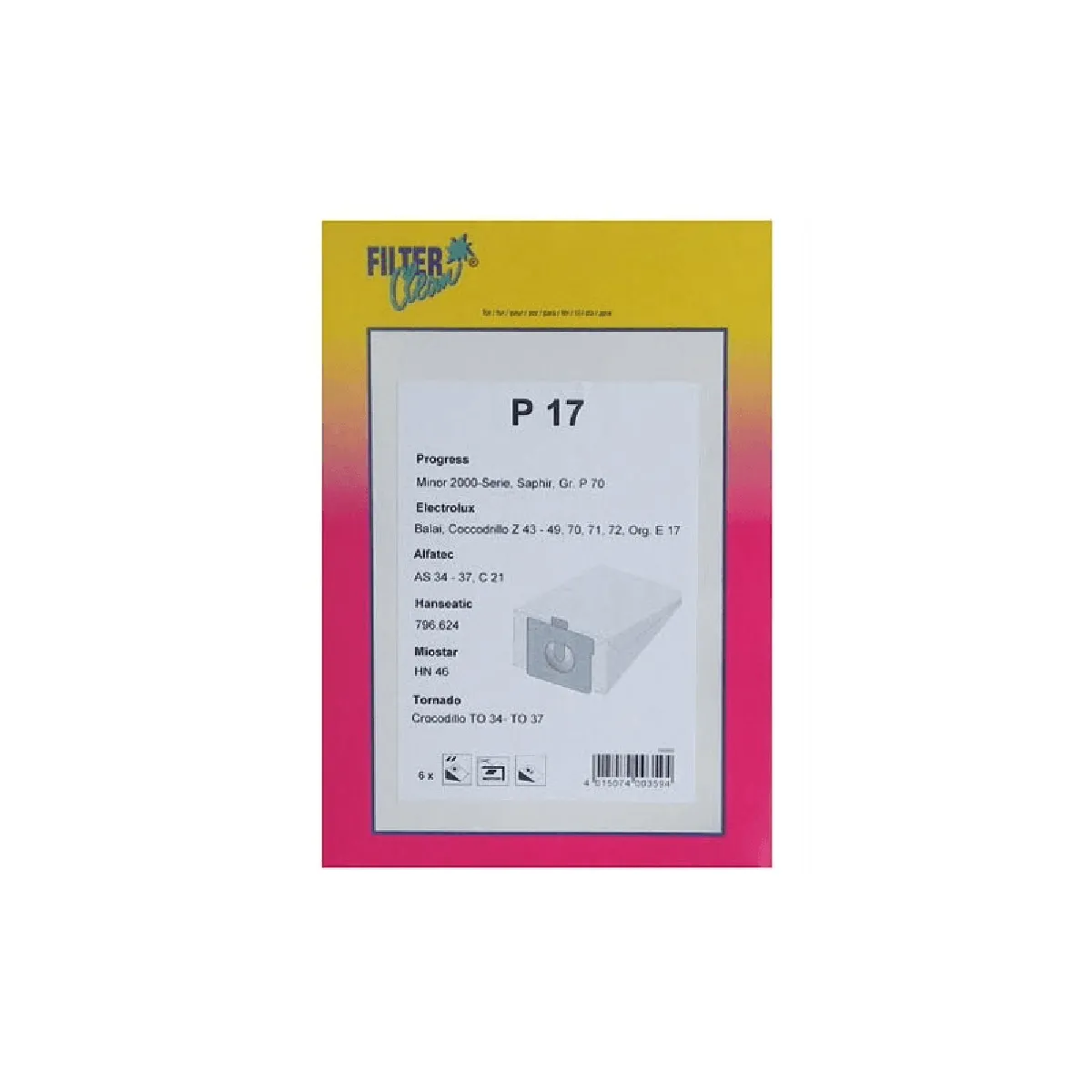 Sacs Aspirateur Papier Tornado TO35 – Pack x6 + 2 Filtres