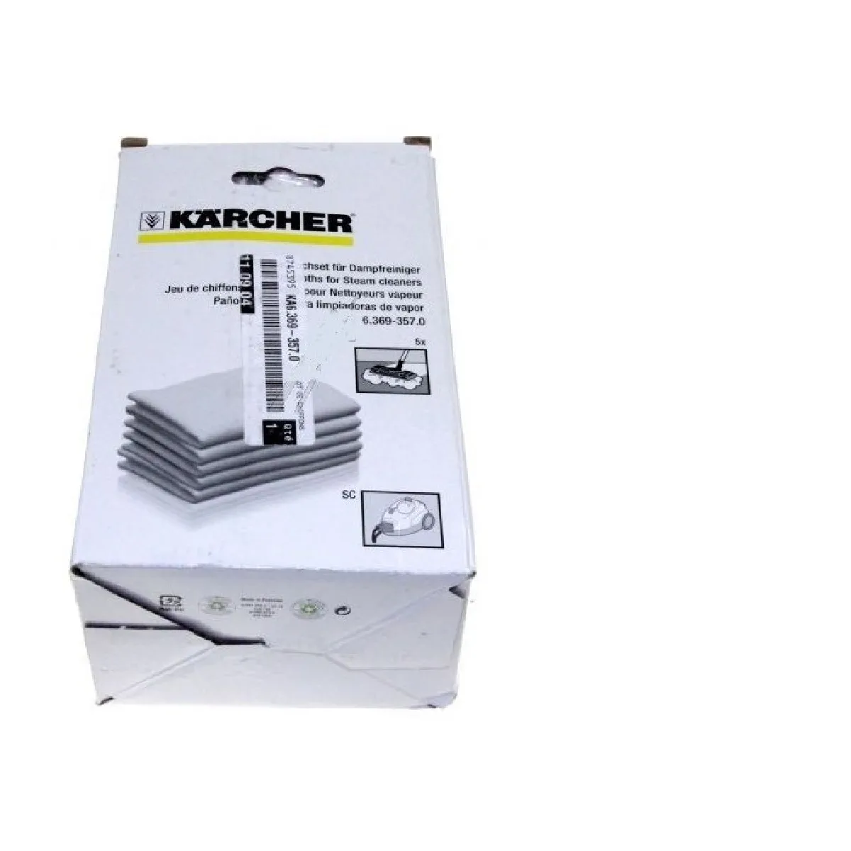 KARCHER Lot de 5 lingettes pour nettoyeur vapeur 