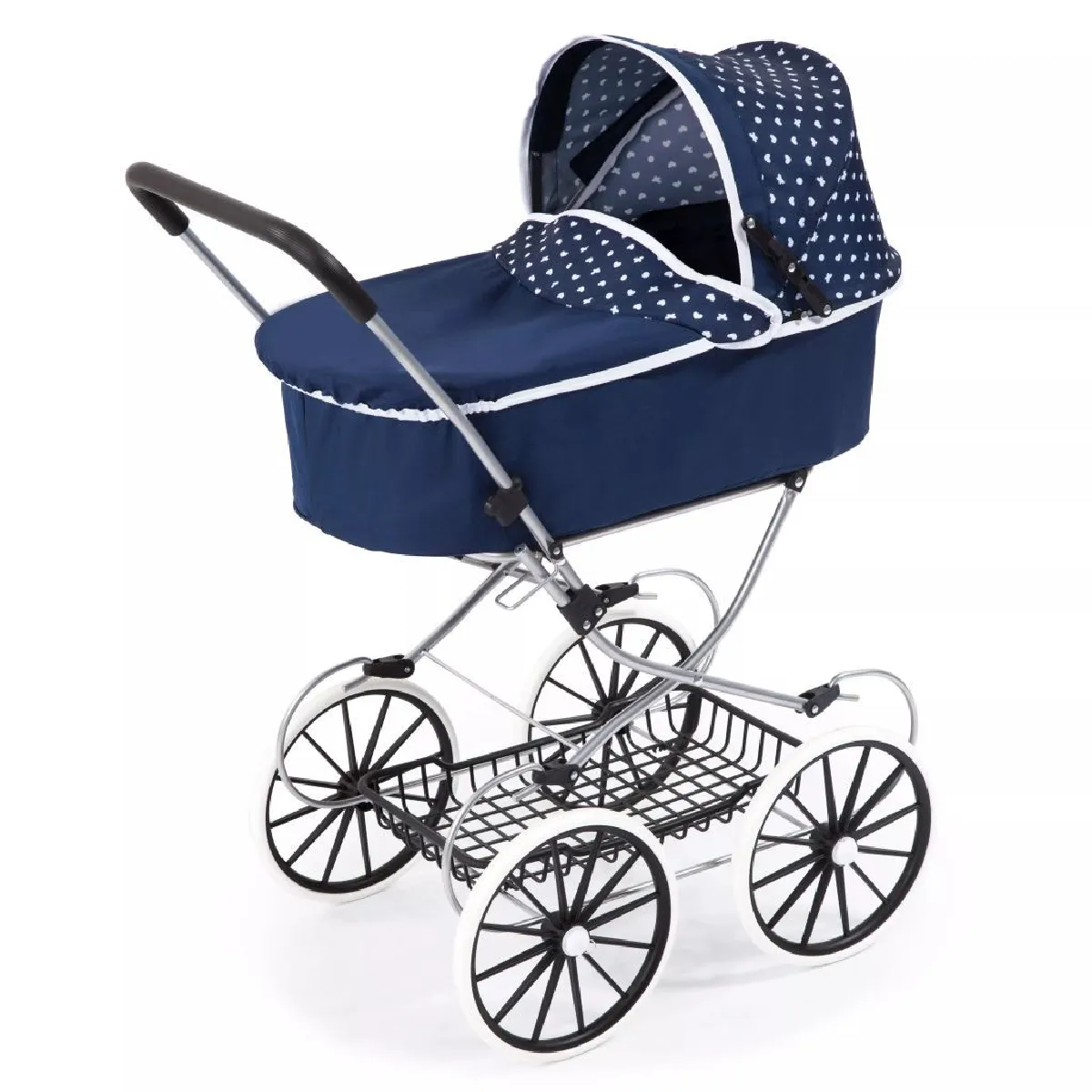 Ensemble Complet Pour Poupée Avec Poussette, Balançoire, Bascule, Chaise Haute Et Lit – Jeu De Rôle Réaliste Pour Enfants – Cadeau Idéal Anniversaire Ou Noël (Rose & Imprimés Cœurs)