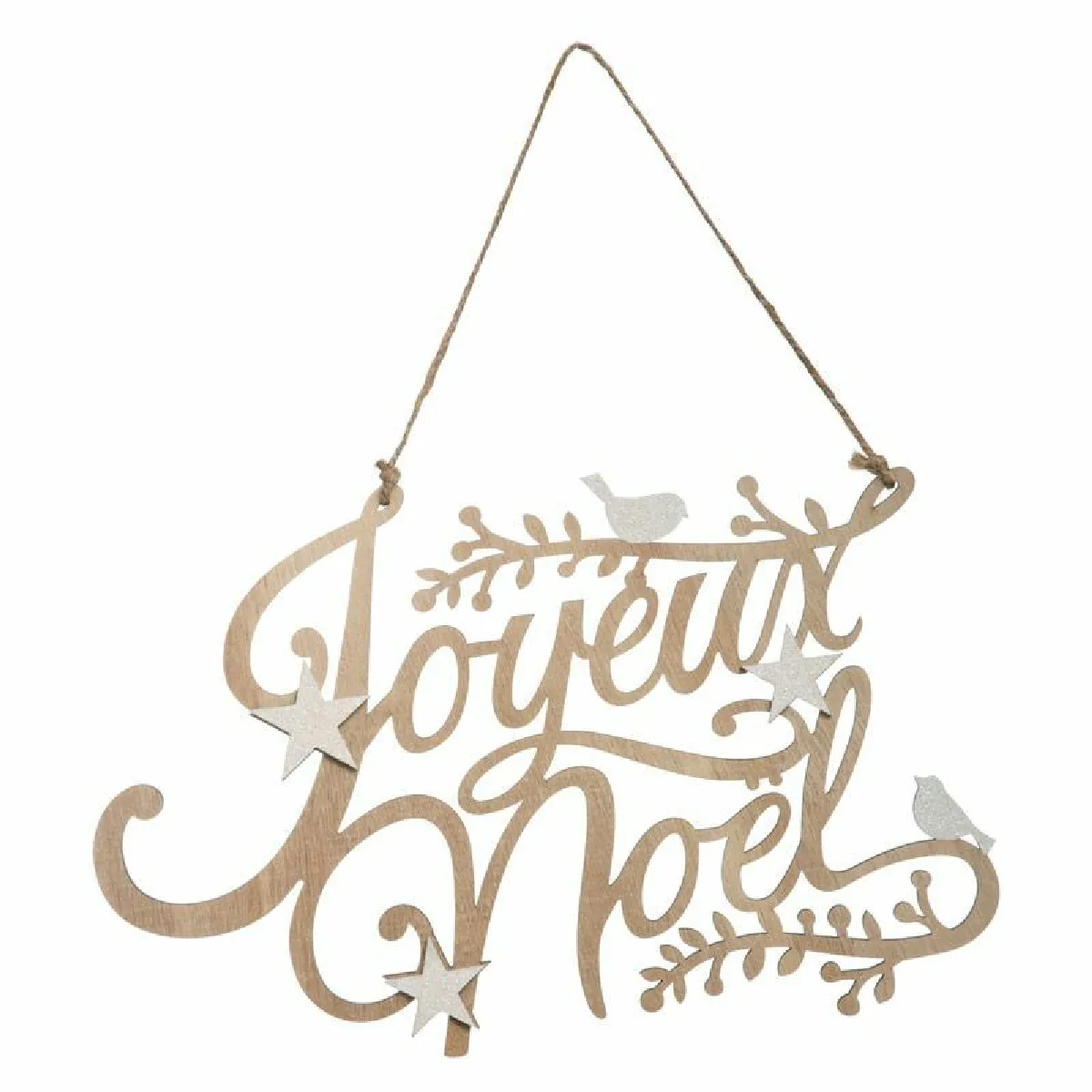 Générique Argent Décoration Noël Bois - Joyeux