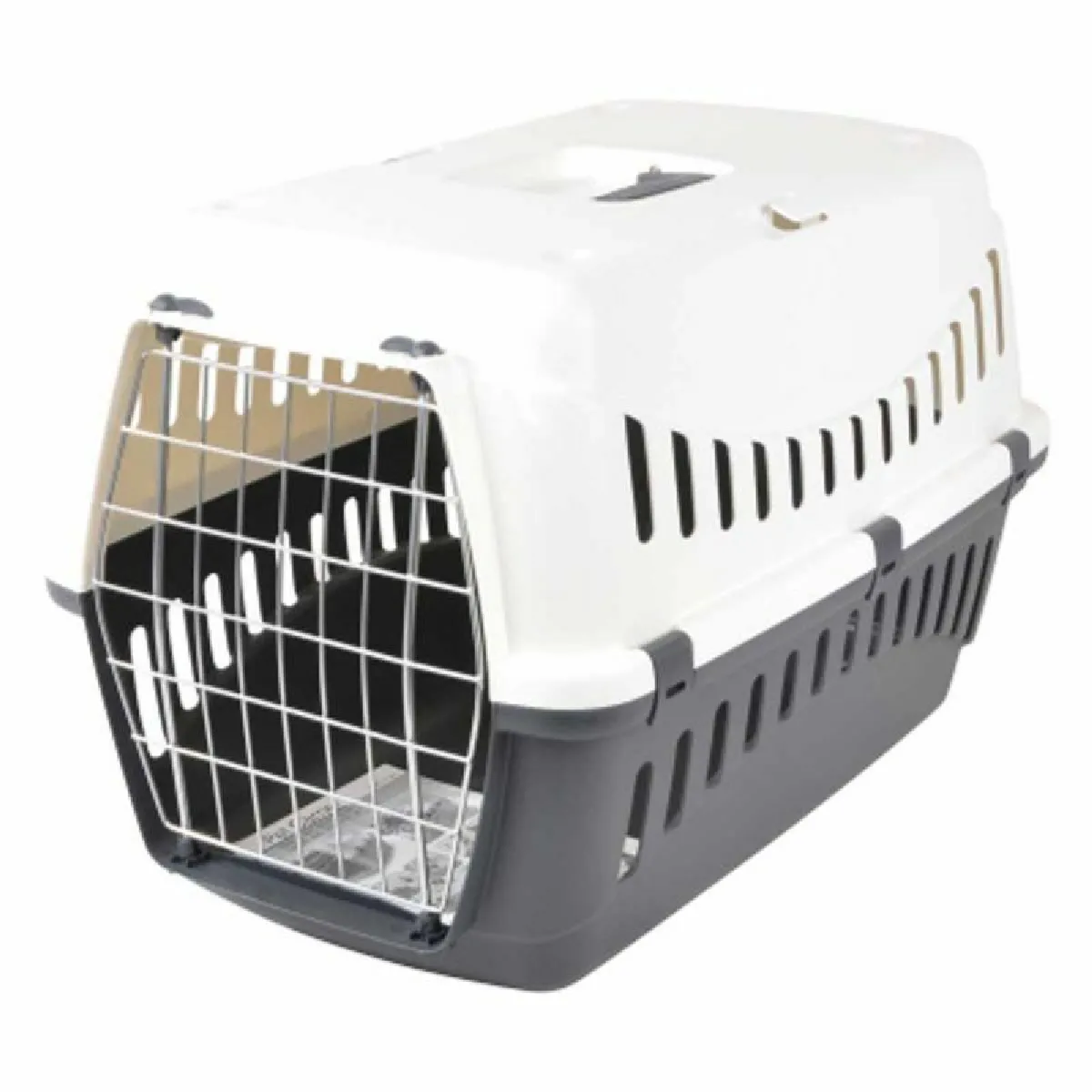 Meilleurs prix pour panier de transport pour animaux en plastique gris + couvercle ivoire 58*38*h38