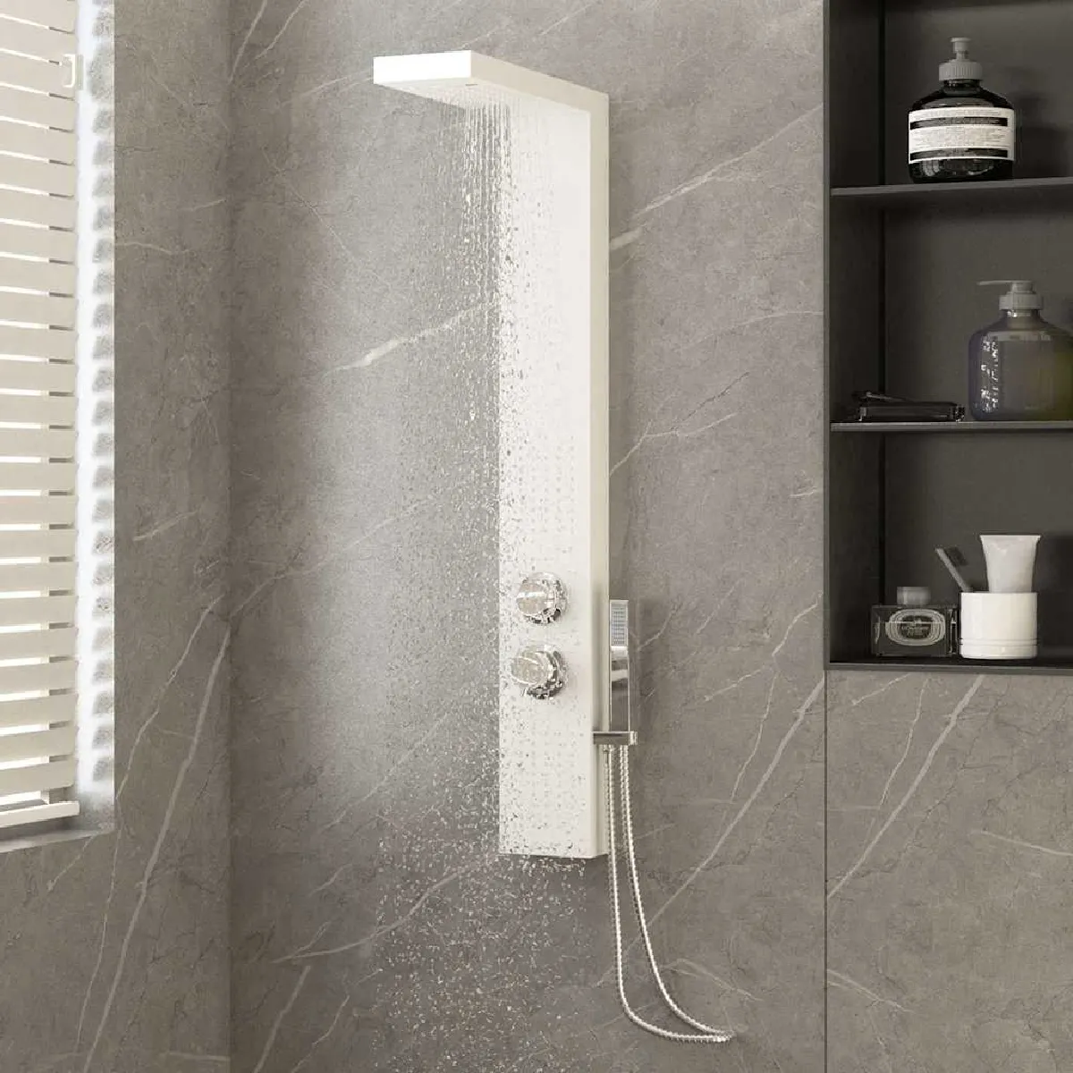 vidaXL Panneau de douche Verre 25 x 44 6 x 130 cm - vue 3