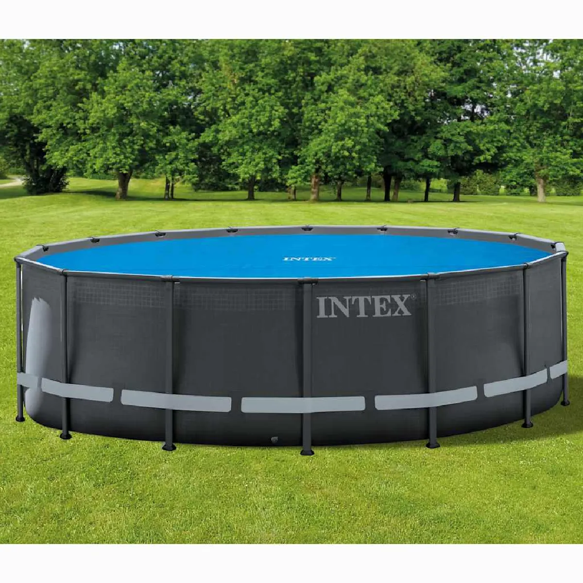 Intex Couverture solaire de piscine ronde 488 cm couverture pour piscine bâche de piscine couvertures pour piscines 3202853 Bleu - vue 2