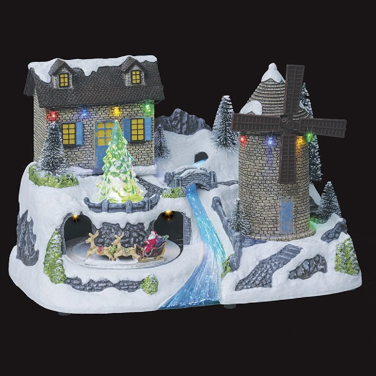 Feeric Christmas Village de Noël Moulin