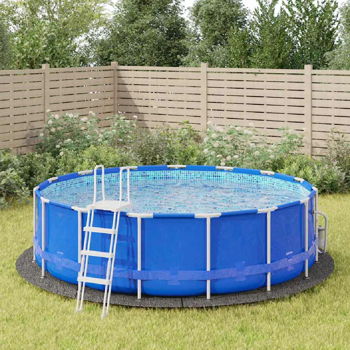 vidaXL Bâche piscine Ø458 cm Polyester - vue 2