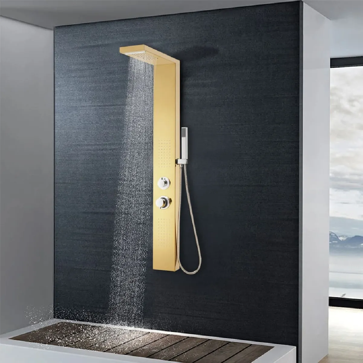 vidaXL Panneau de douche Verre 25 x 44 6 x 130 cm - vue 7