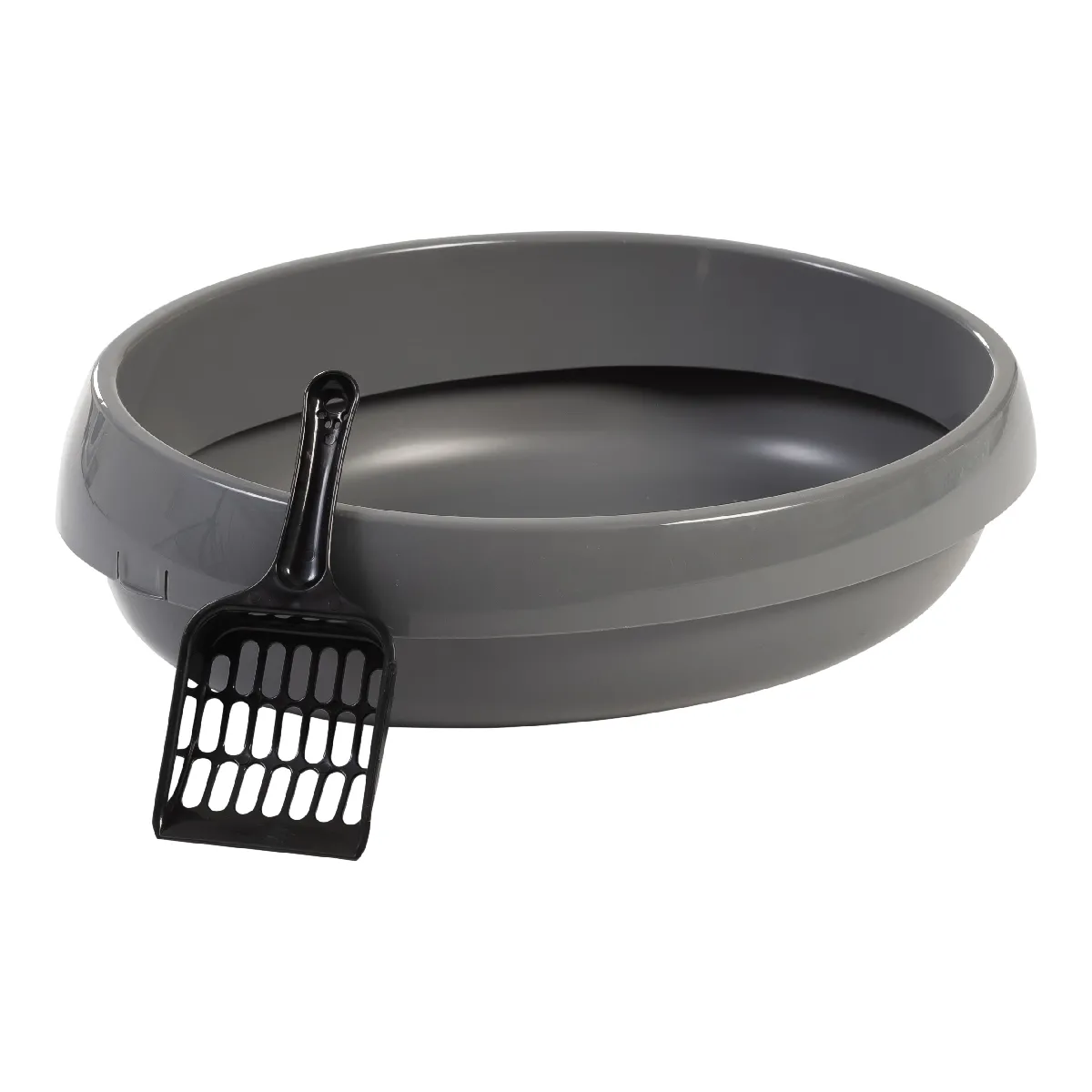 IRIS OHYAMA -  Bac à Litière - Intérieur poli - Compact- Pelle incluse - Pour chat - Cat Toilet  - PNE-480- Gris