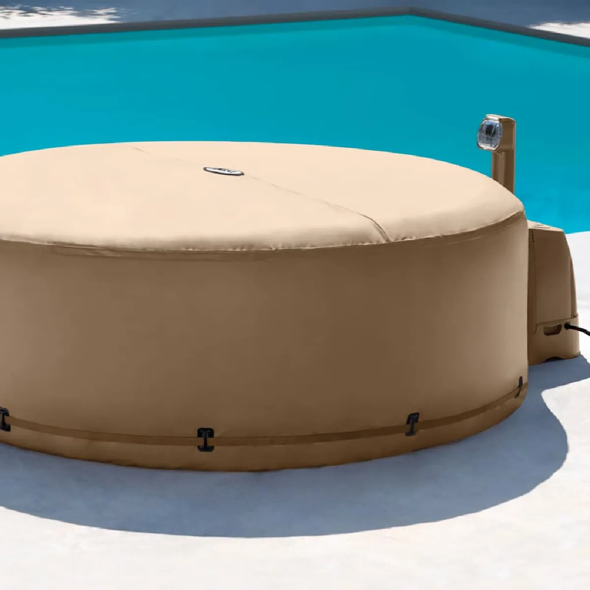 Intex Couverture de spa économe en énergie 28523 couverture de piscine couverture de spa accessoire de spa 3202741 Beige - vue 3