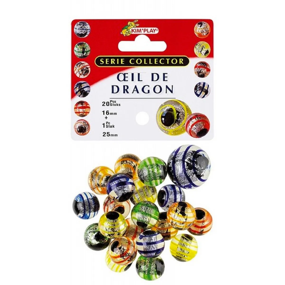 Non Communiqué Rouge Kim'play 20 Billes Oeil De Dragon Et 1 Calot - Image 3