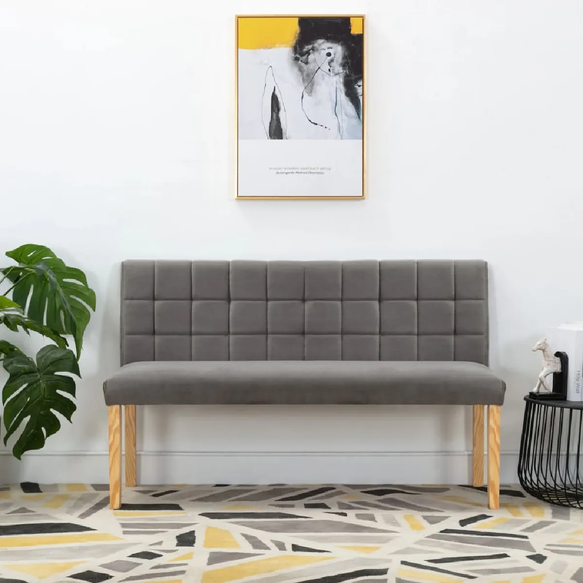 Non Communiqué Gris Banc 140 Cm Velours - Image 3