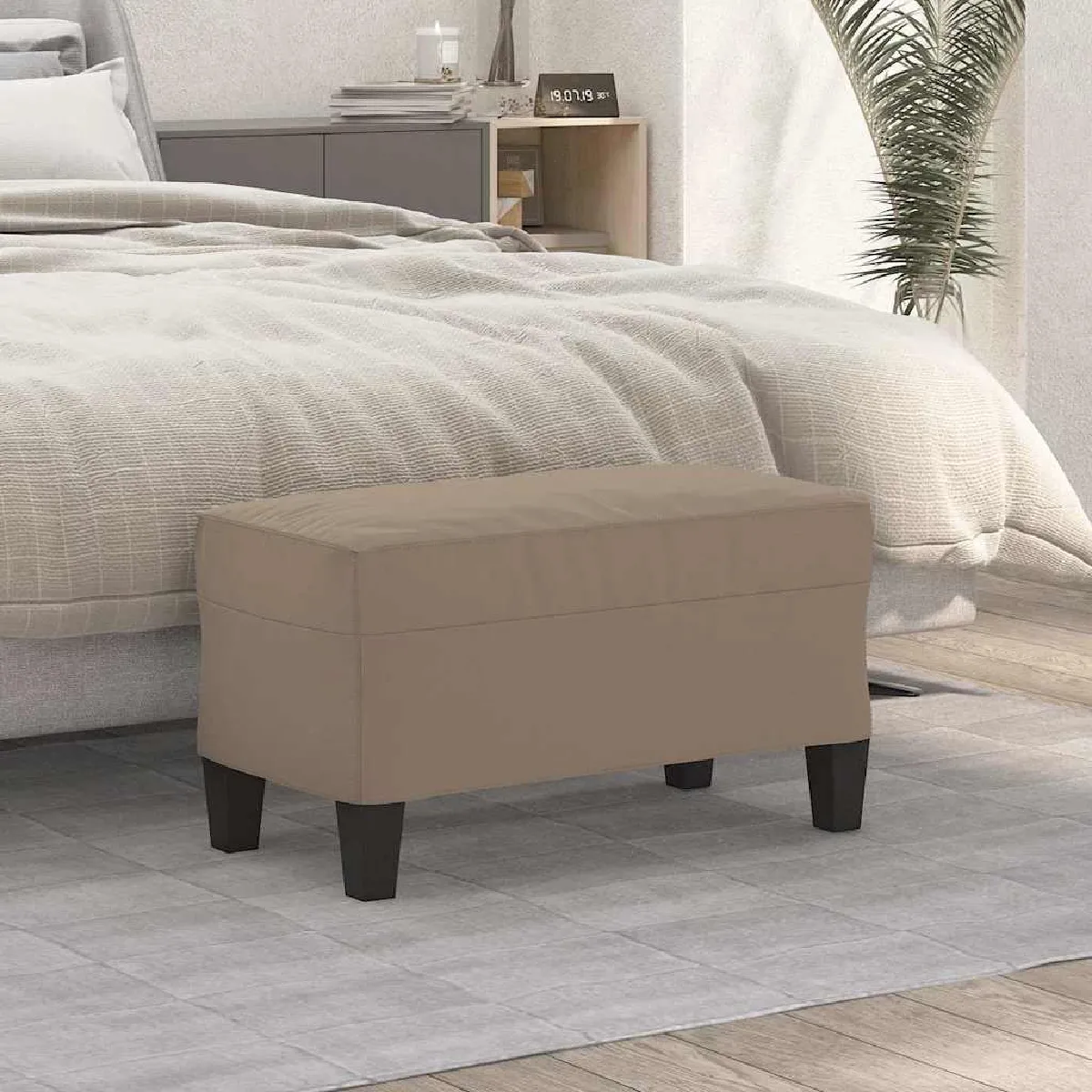 Vidaxl Banc Taupe 70X35x41 Cm Microfibre