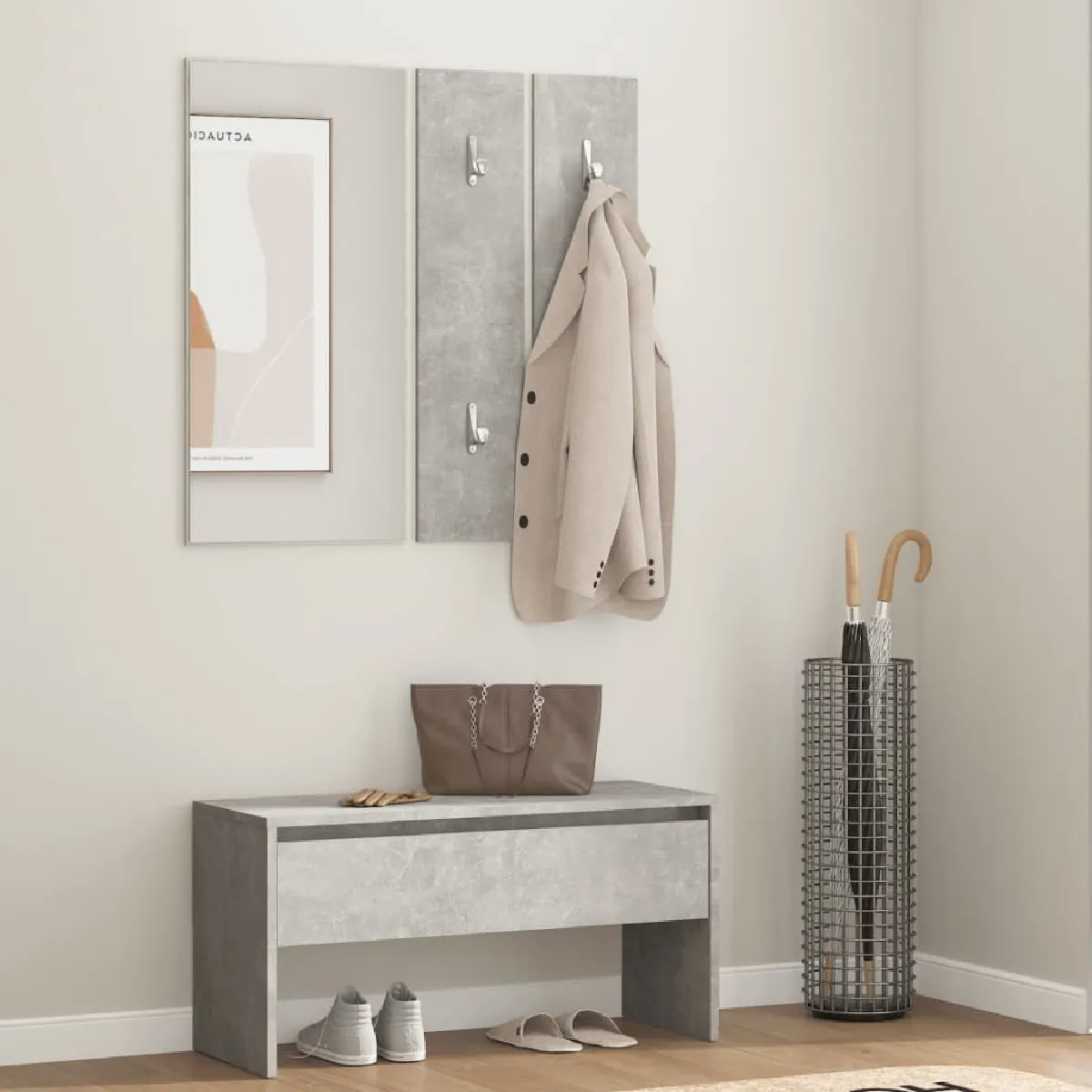 vidaXL Meubles couloir Gris béton