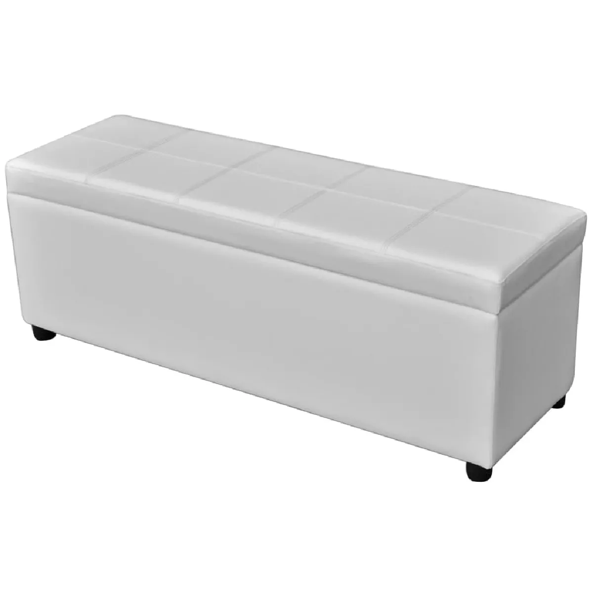 Vidaxl Blanc Banc Long De Rangement Bois - Image 3