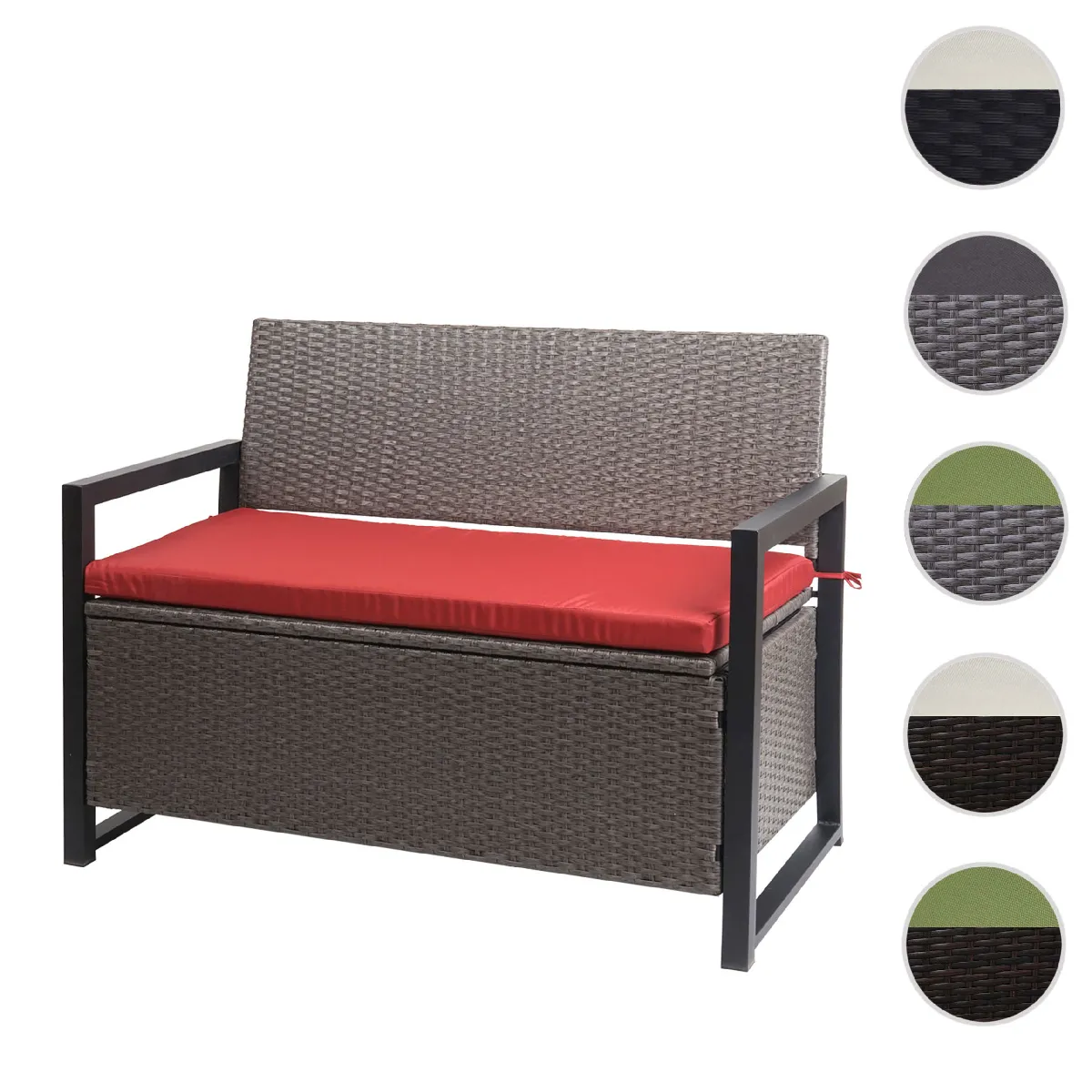 Mendler Gris Banc De Jardin Résine Tressée - Chiné