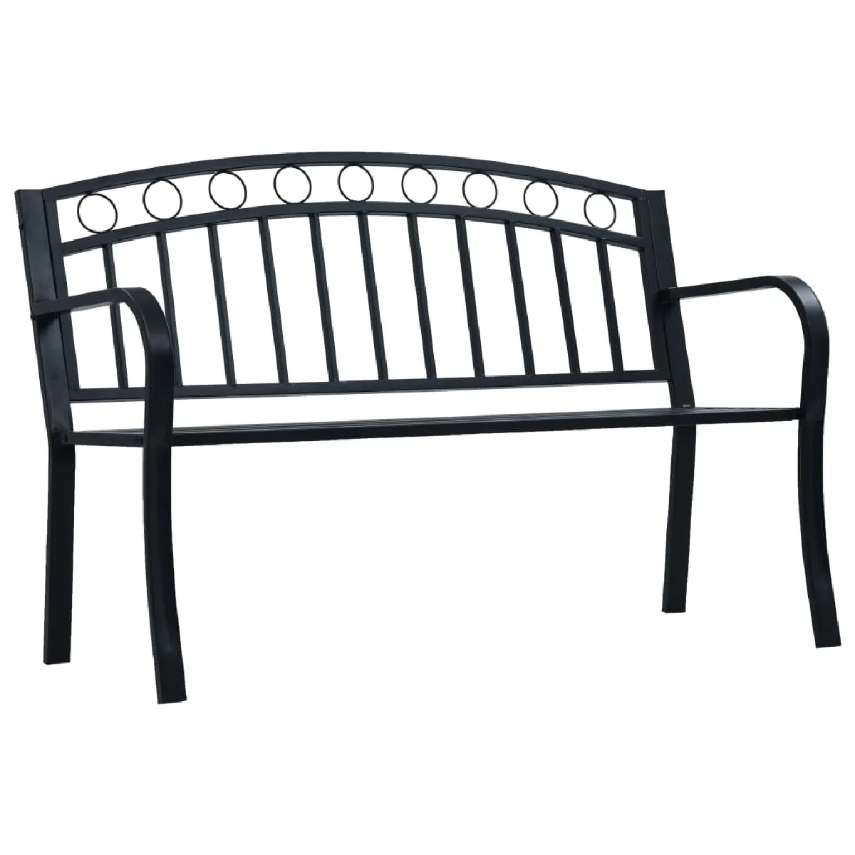 Vidaxl Banc 125 cm Noir Acier Gris - vue 1