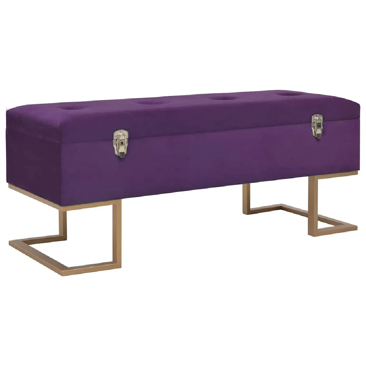 Vidaxl Violet Banc Avec Compartiment De Rangement 105 Cm Velours - Image 2