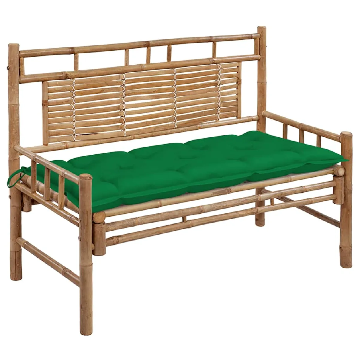 Non Communiqué Banc De Jardin Avec Coussin 120 Cm Bambou - Image 3