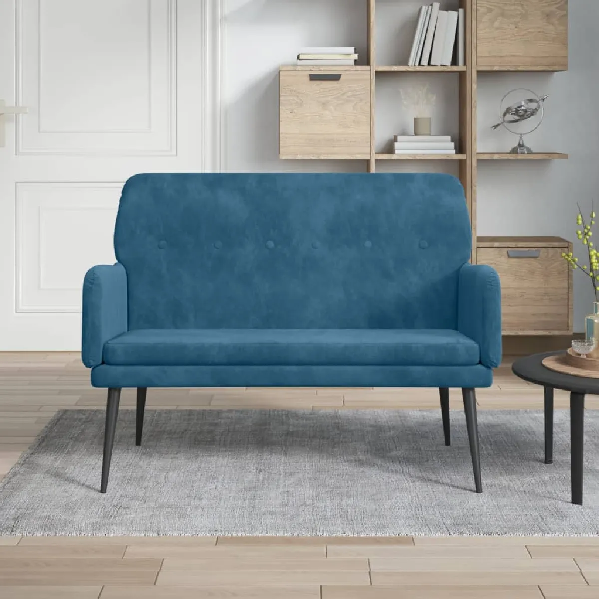 Vidaxl Bleu Banc 108 Cm - Velours
