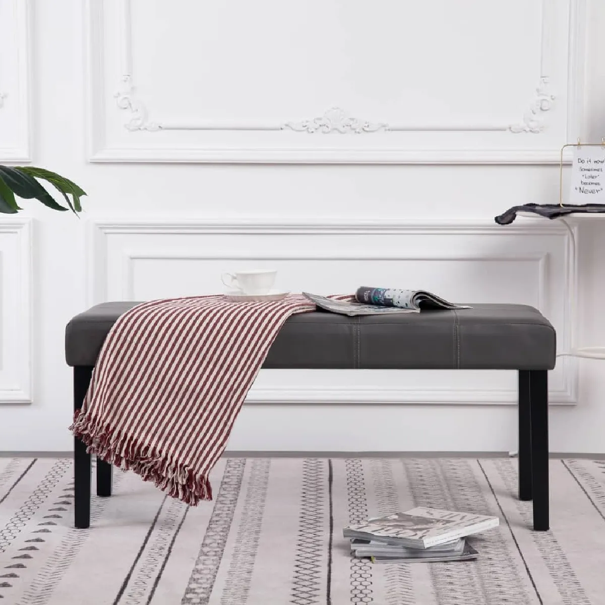 Vidaxl Gris Banc Faux Leather