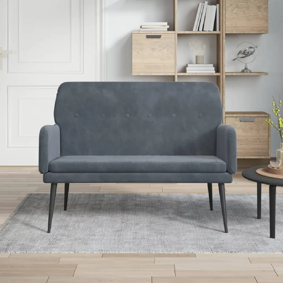 VIDAXL - Banc - Velours - Gris - 108x79x79 cm - Image 2