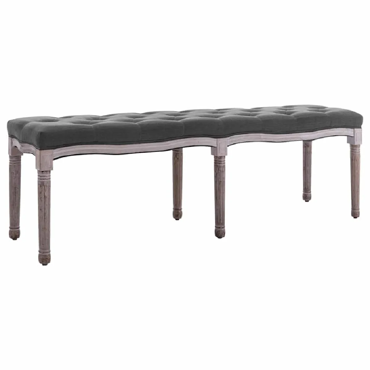 Vidaxl Gris Banc Lin Bois Foncé