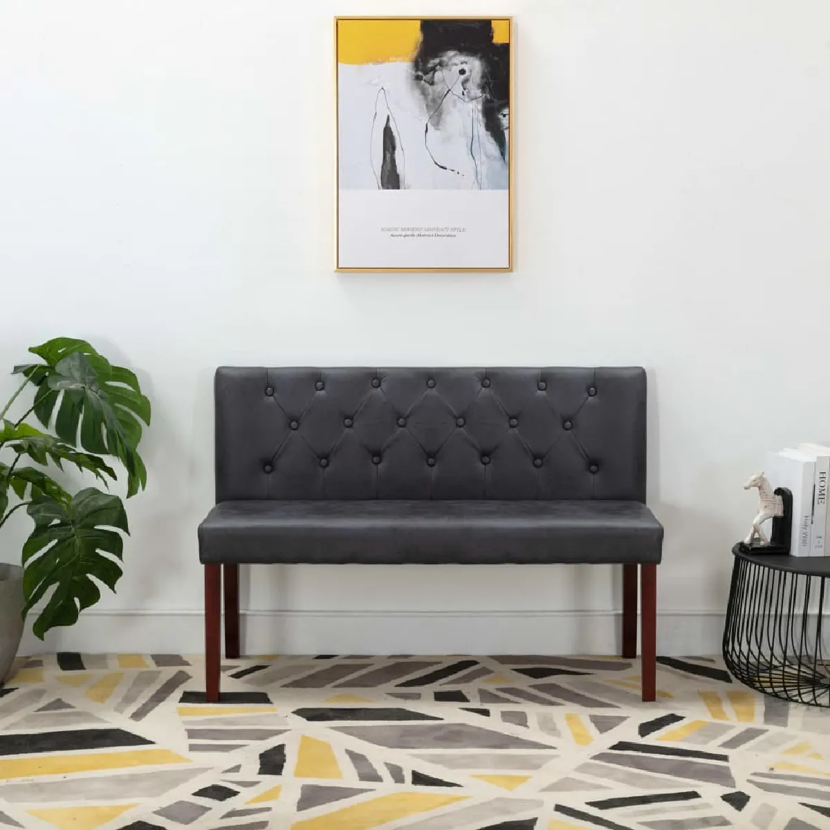 Vidaxl Gris Banc 120 Cm Similicuir Daim - Image 3
