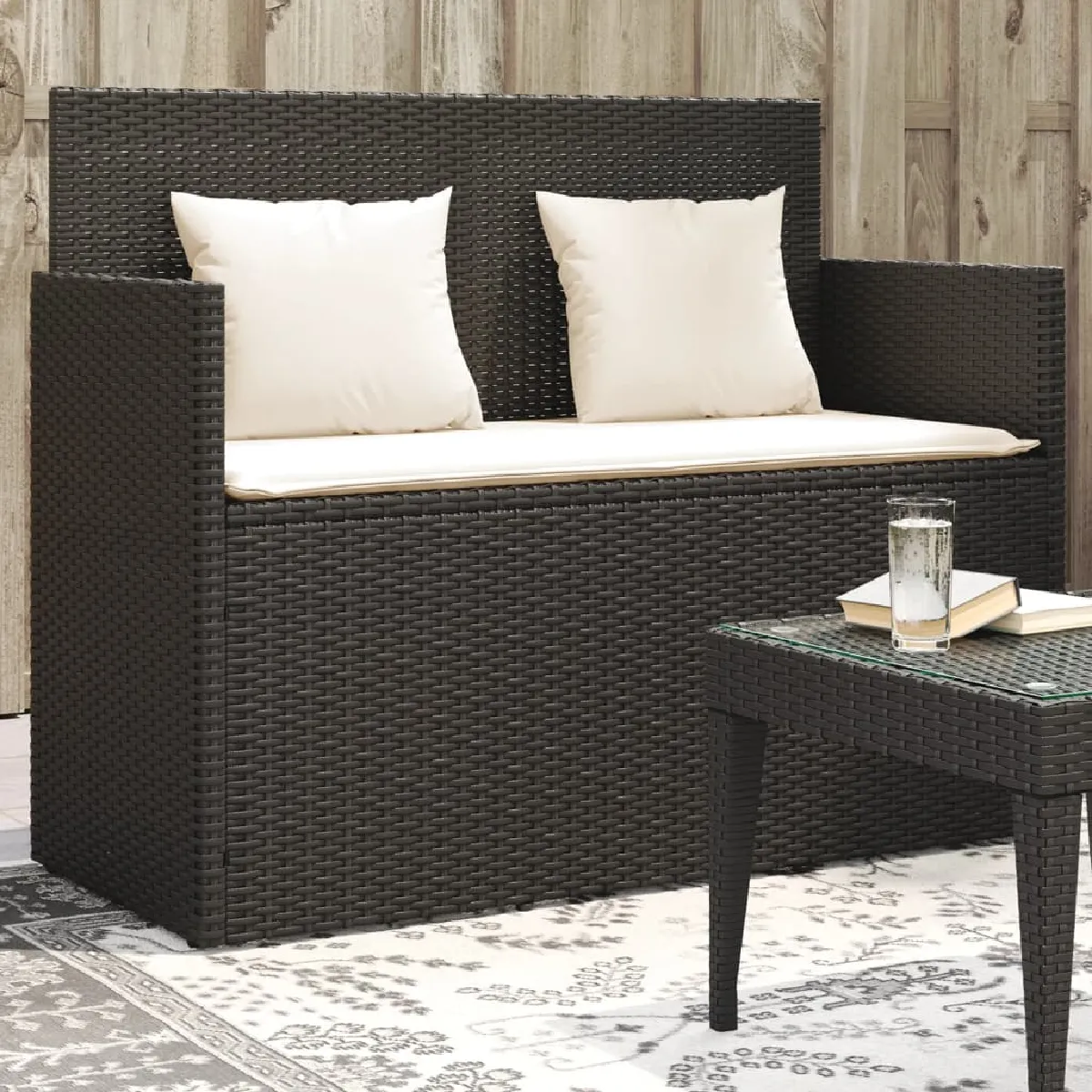 VIDAXL Banc de jardin Résine Tressée - vue 7