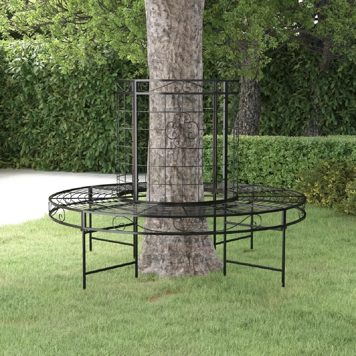 vidaXL Banc circulaire tour d'arbre Ø137 cm Acier 318822 - vue 2