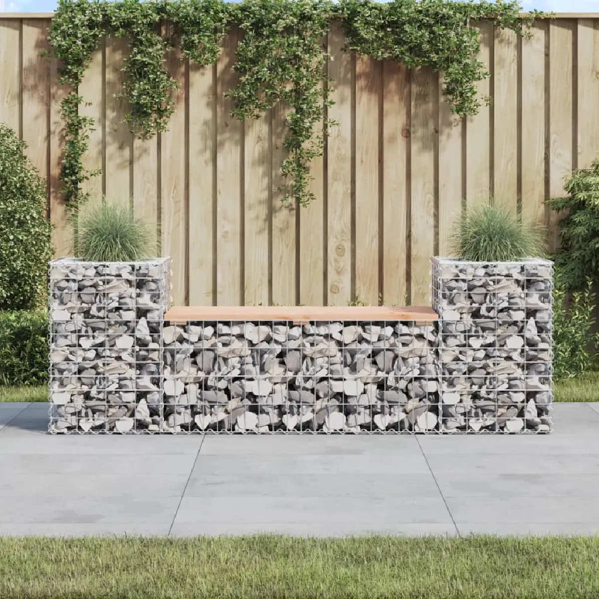 Vidaxl Banc design gabion 183x41x60,5 cm - Bois de douglas