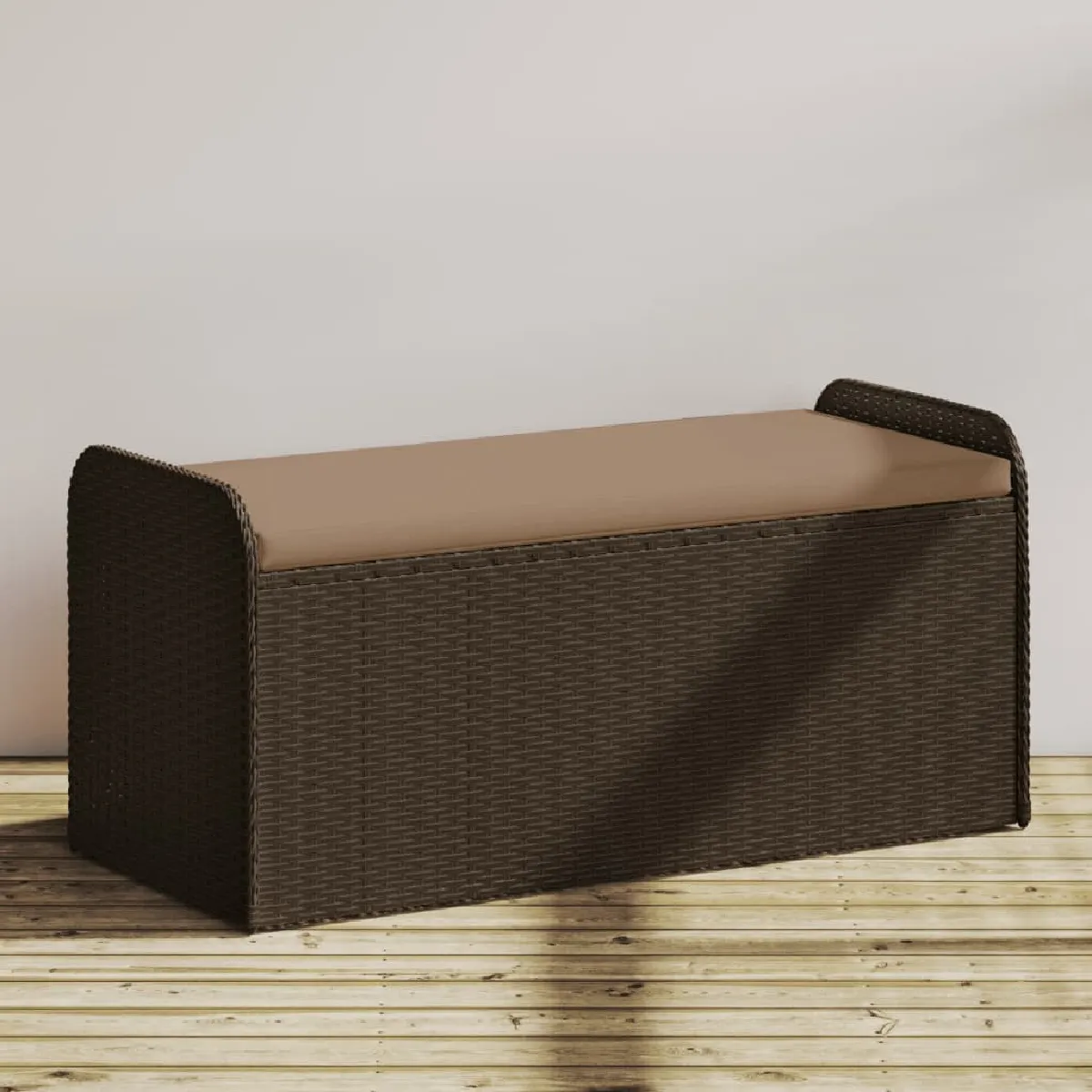 vidaXL Banc de Rangement Résine Tressée 115 cm