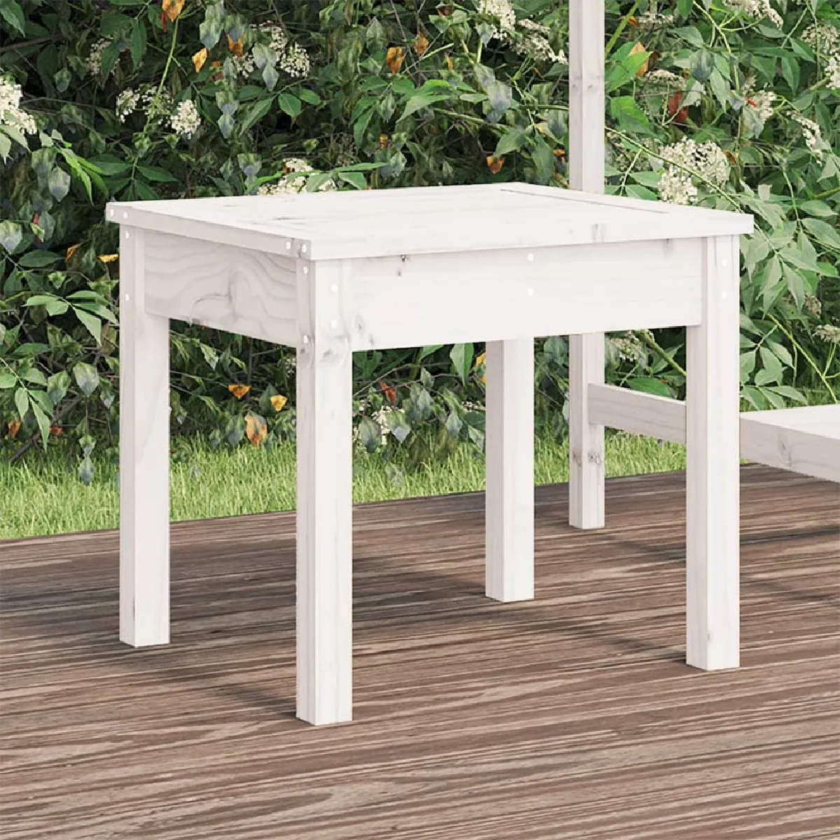 Vidaxl Banc de jardin blanc 50x44x45 cm bois massif de pin 823991 - vue 2
