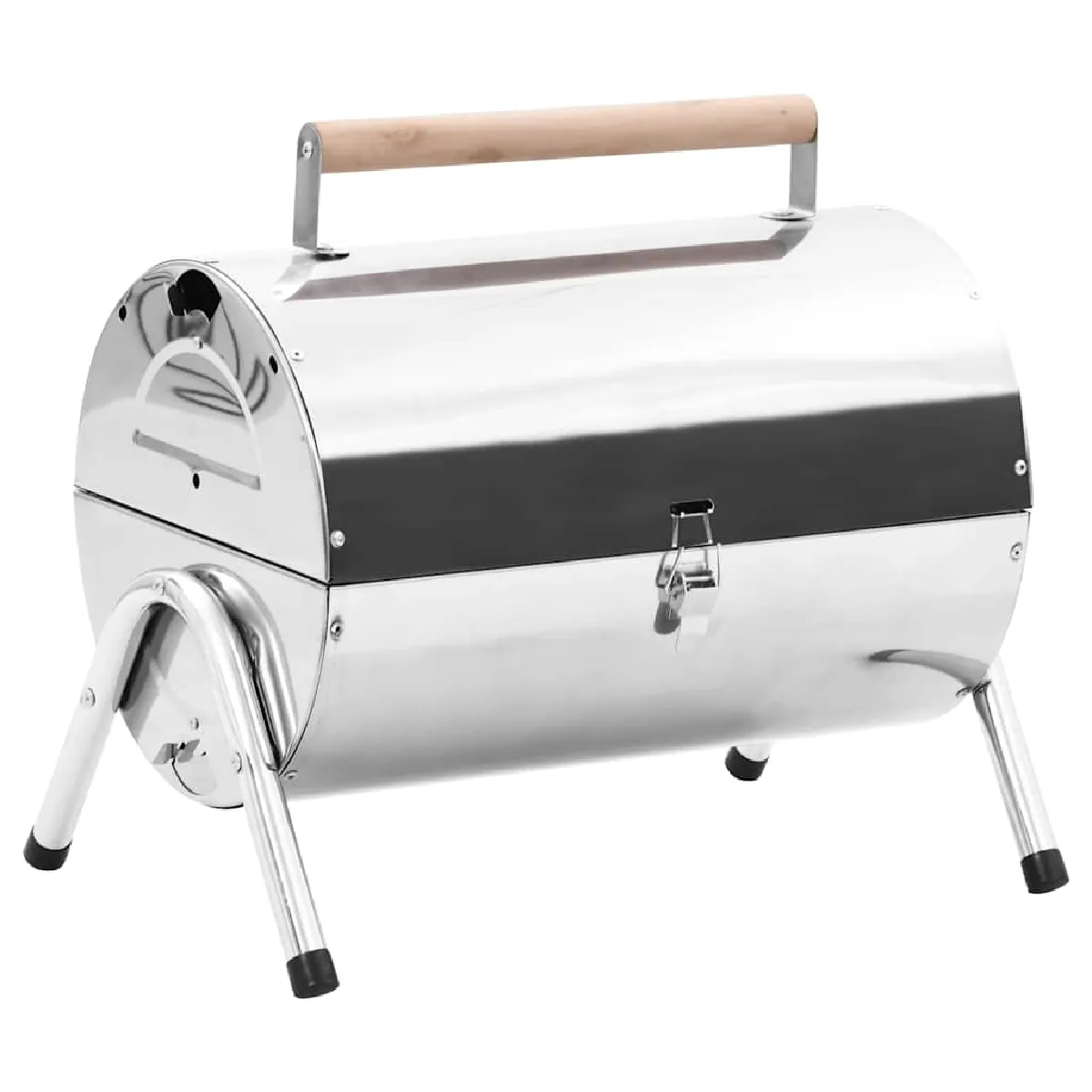 Barbecue Portable VidaXL – Acier Inoxydable, Double Grille Chromée, Design Léger