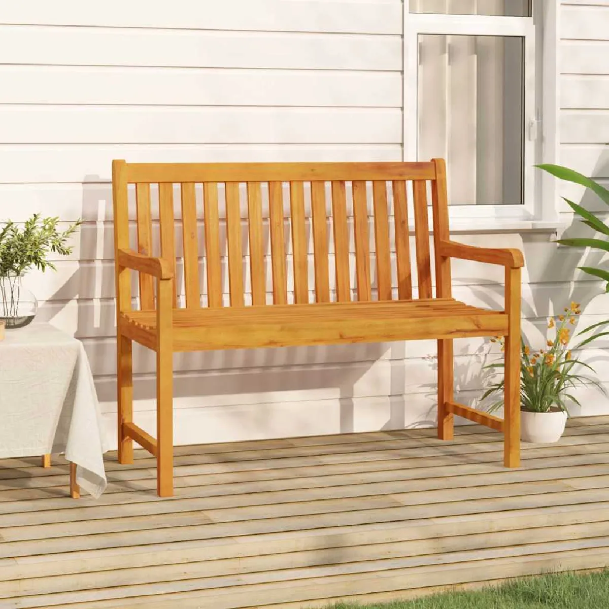 Non Communiqué Marron Vidaxl Banc De Jardin 110 Cm Bois D'acacia Solide 316610 - Image 3