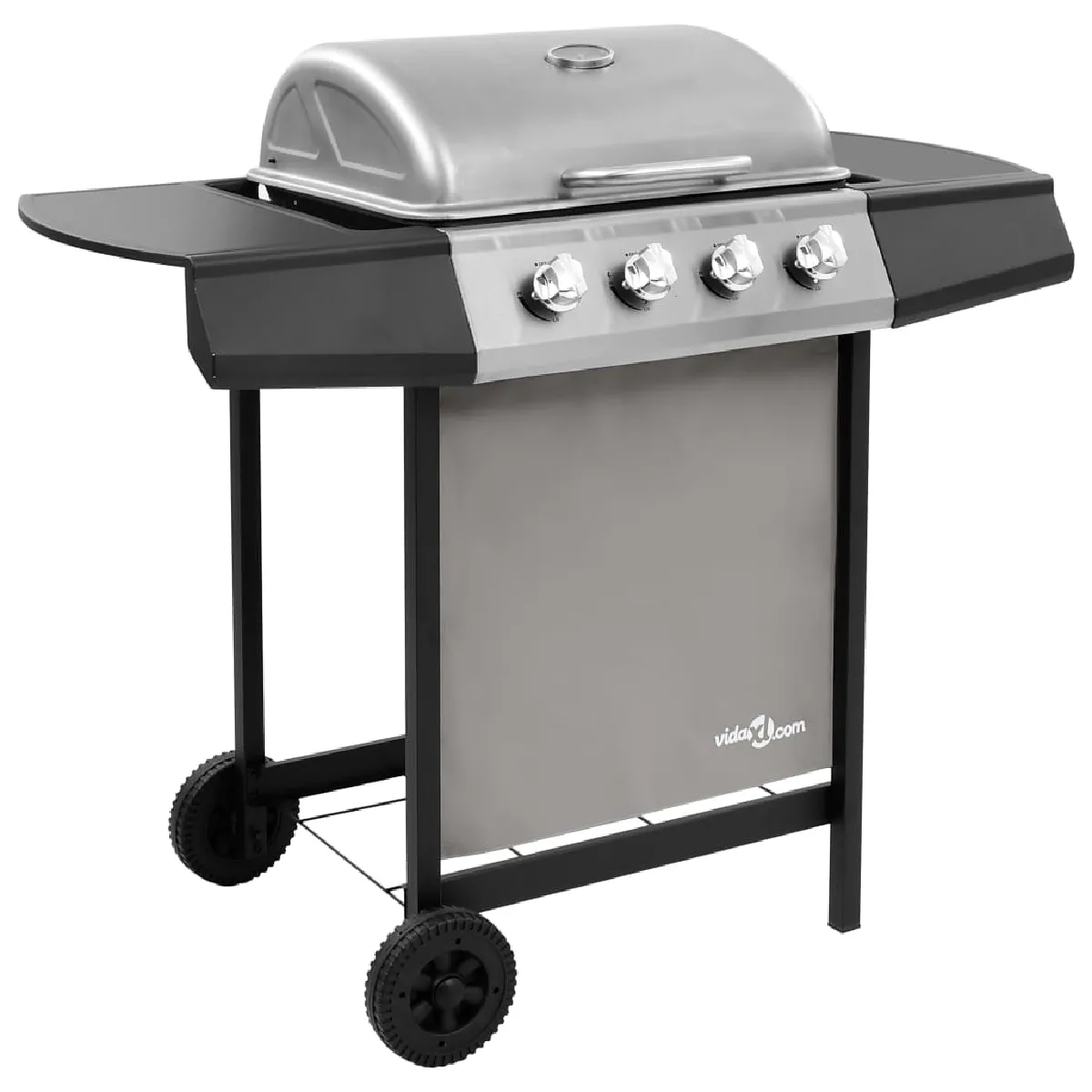 Vidaxl Noir/Argent Barbecue À Gaz 4 Brûleurs - É