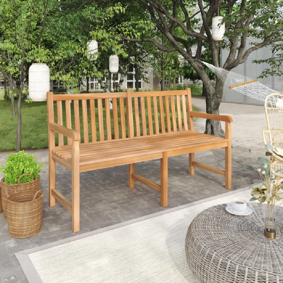 Vidaxl Banc de jardin 150 cm Bois de teck solide