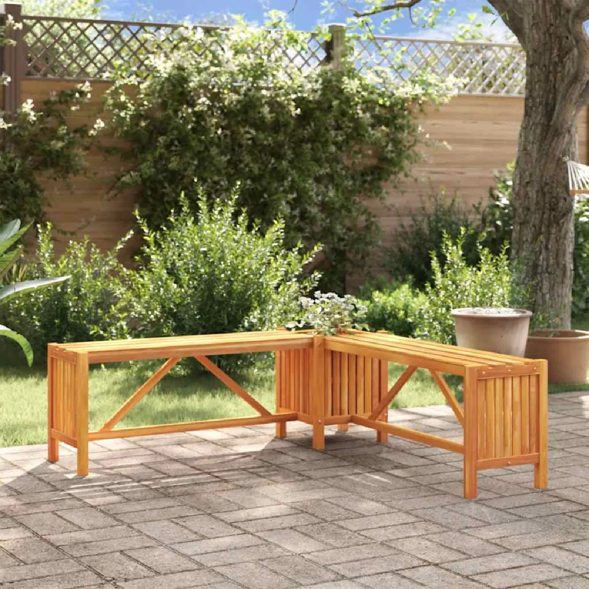 Vidaxl Banc de jardin avec jardinière 117x117cm