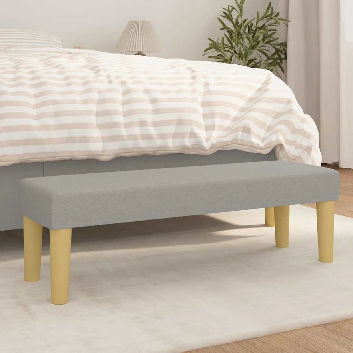 Vidaxl Gris/Clair Banc 100X30x30 Cm Tissu - Image 2