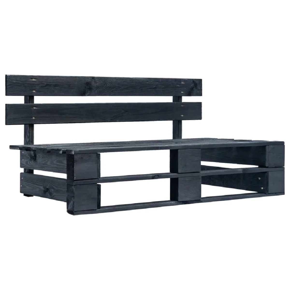 Vidaxl Banc palette - 45762 - Bois Noir - 110x65x55 cm - 2 personnes