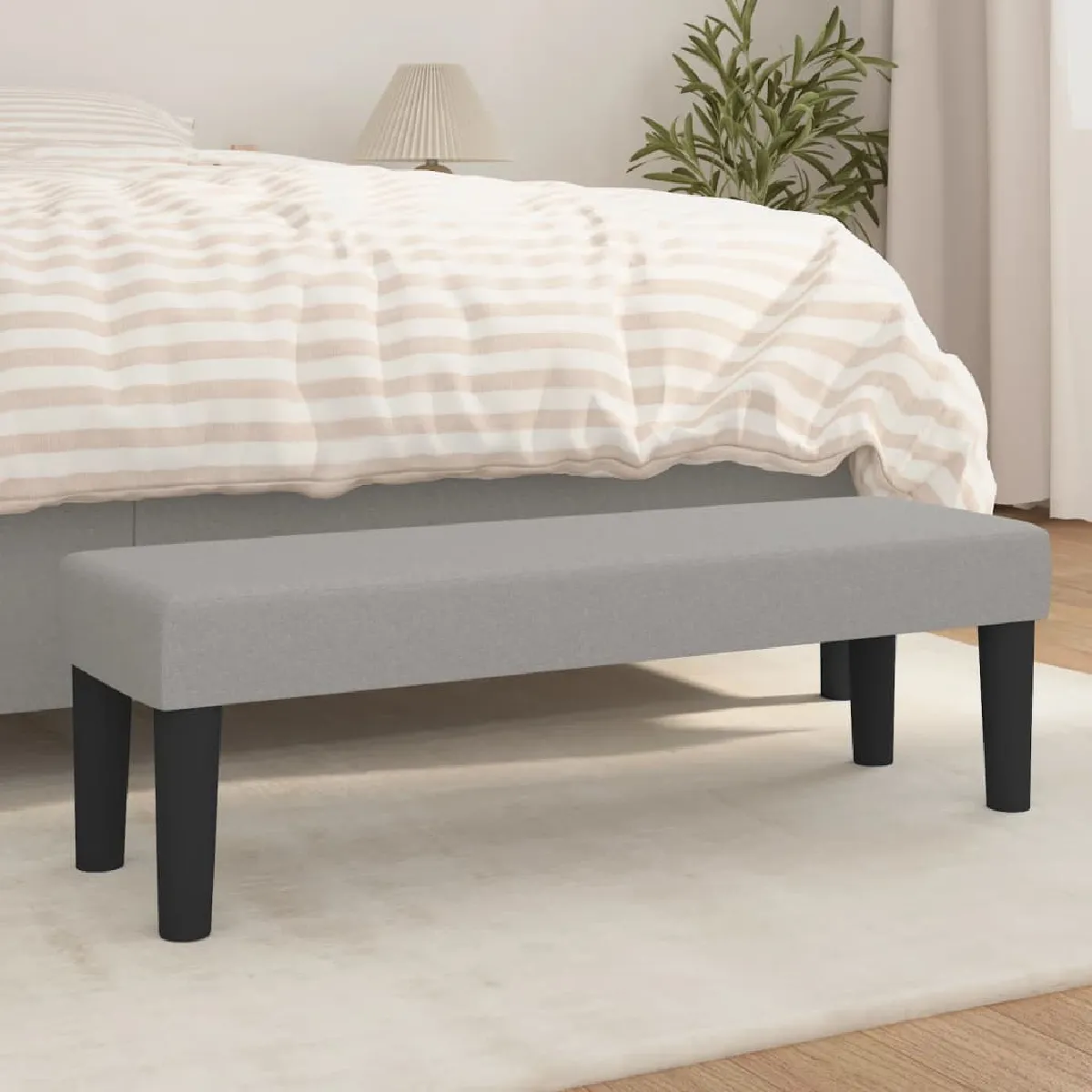 Vidaxl Gris/Clair Banc 100X30x30 Cm Tissu - Image 3