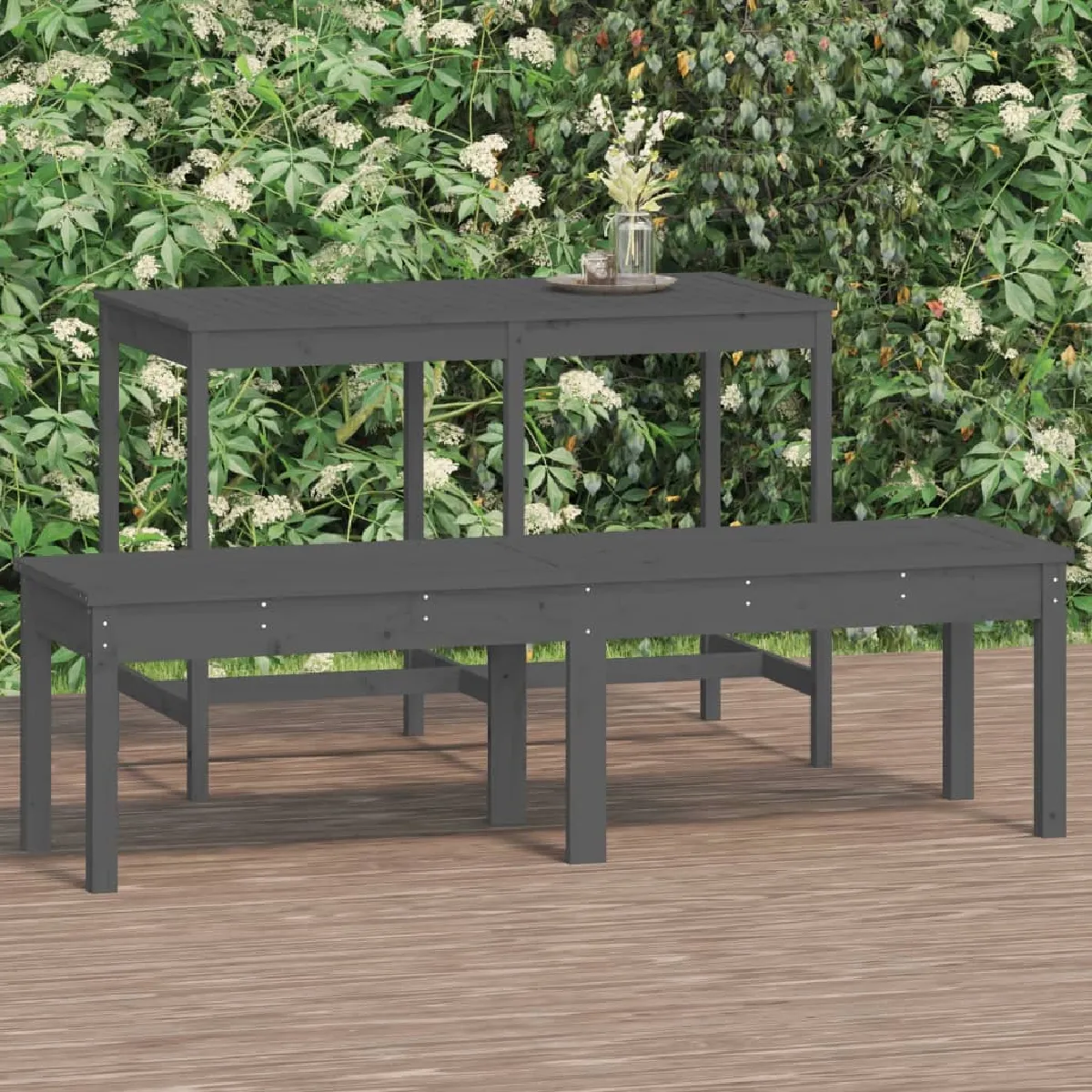 vidaXL Banc de jardin à 2 places 159 5x44x45cm bois massif de pin 824013 - vue 2